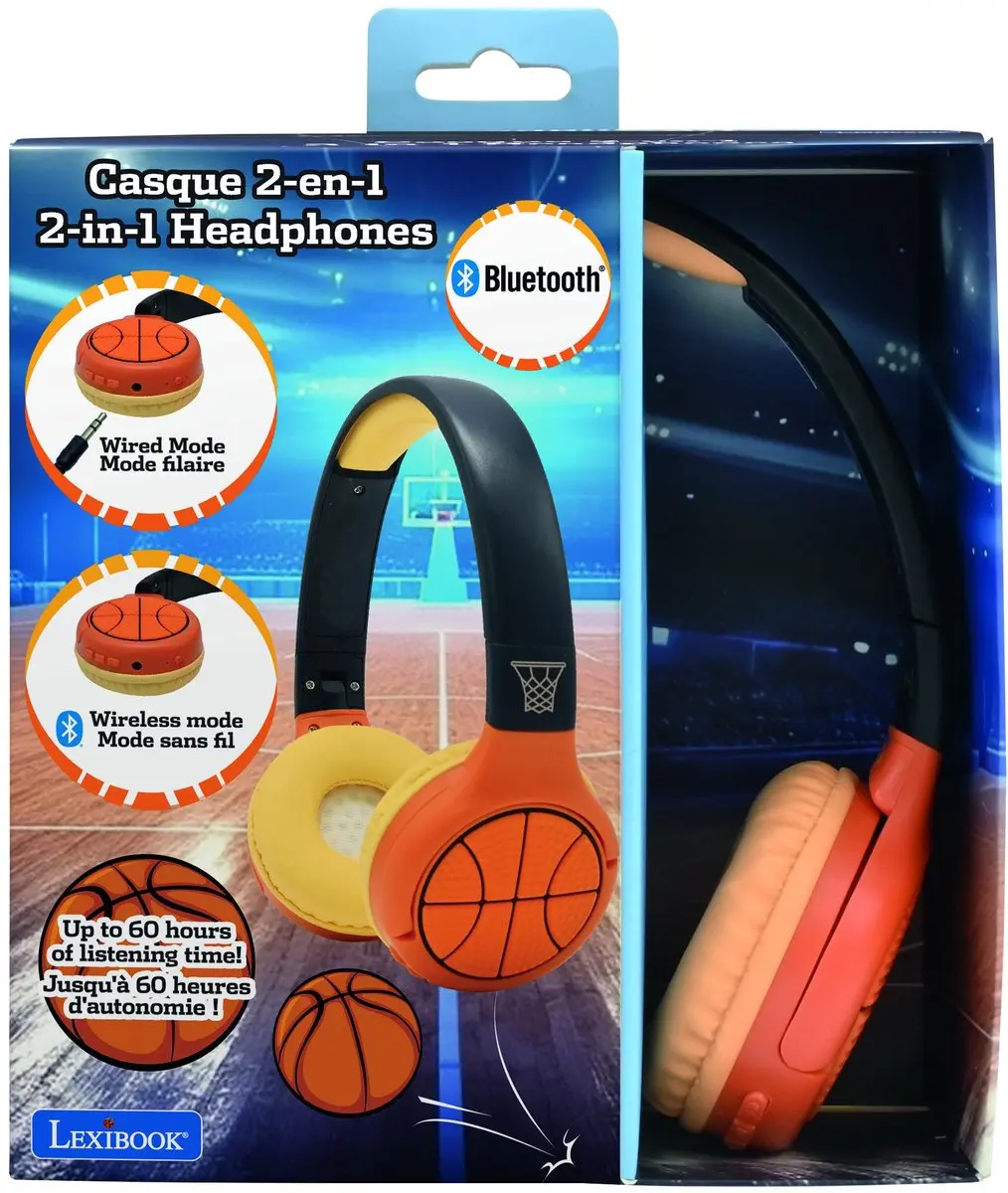Lexibook HPBT010BA 2-in-1 Basketbal Koptelefoon - Oranje - afbeelding 5 van 6