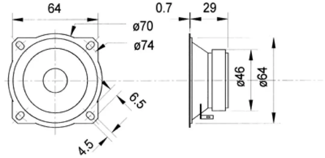 Visaton TW 70 Tweeter-conus 9002 - 8 Ohm 40W - Zwart - afbeelding 5 van 6