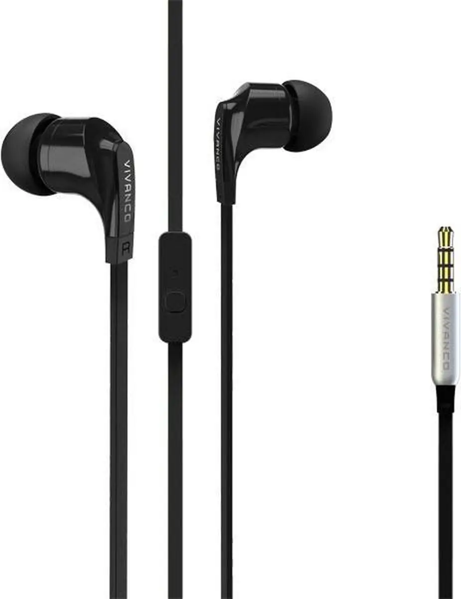 Vivanco Talk 4 In Ear oordopjes Kabel Zwart Headset, Vouwbaar