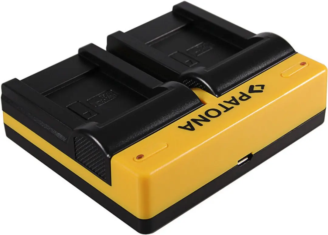 Patona Dual USB Lader voor Olympus Li-70B - Zwart/Geel - afbeelding 2 van 2