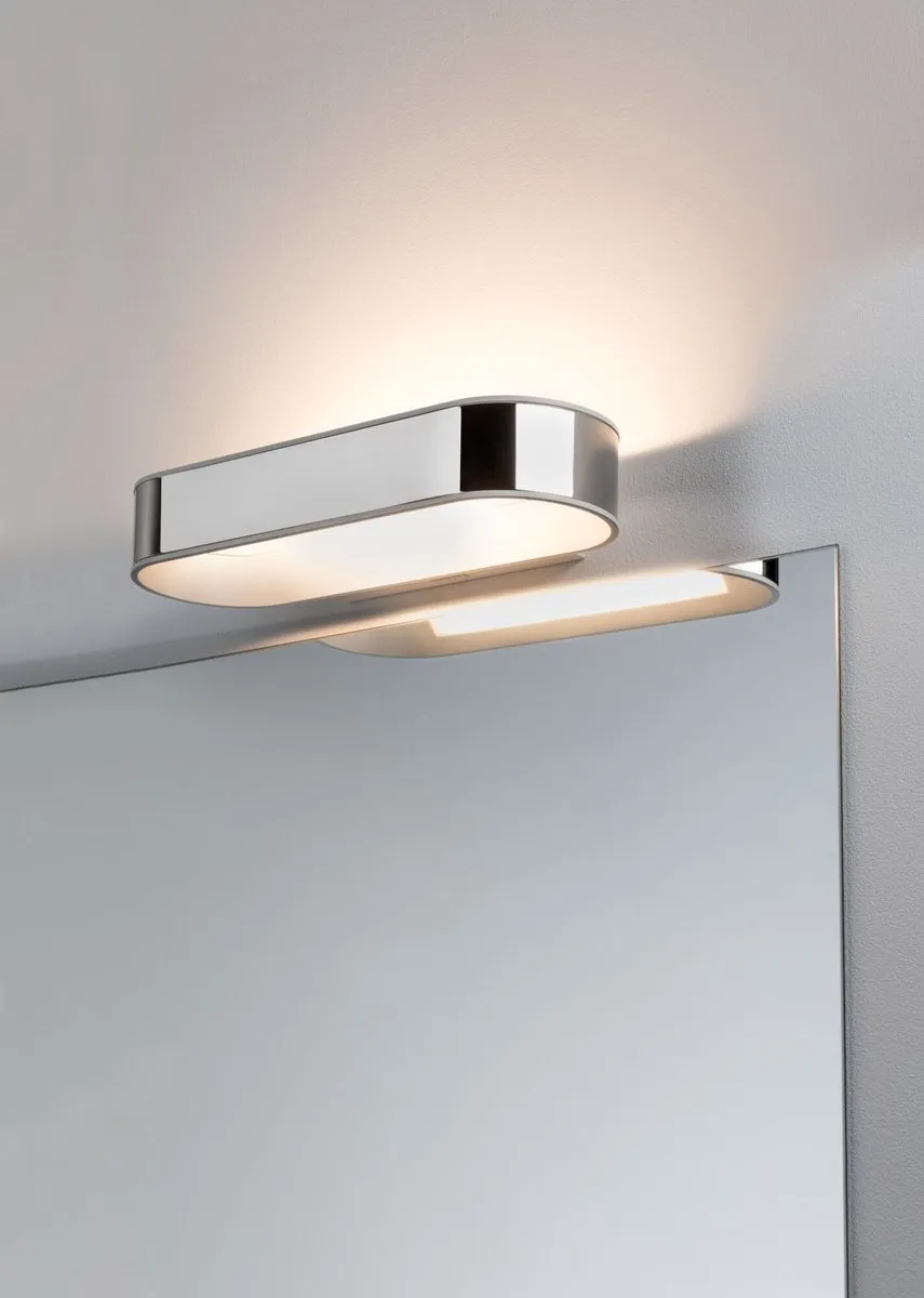 Paulmann LED Wandlamp Agena IP44 - 1200lm 2700K - Chroom/Wit mat
