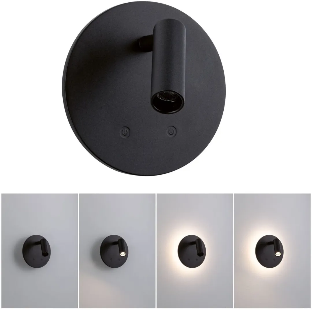 Paulmann Kiora LED Wandlamp 2700K - 2x 80lm/50lm - Zwart