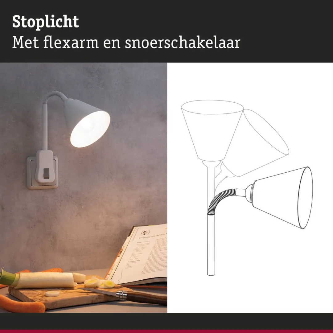 Paulmann Junus Flexarm Stekkerlamp E14 - 20W - Wit