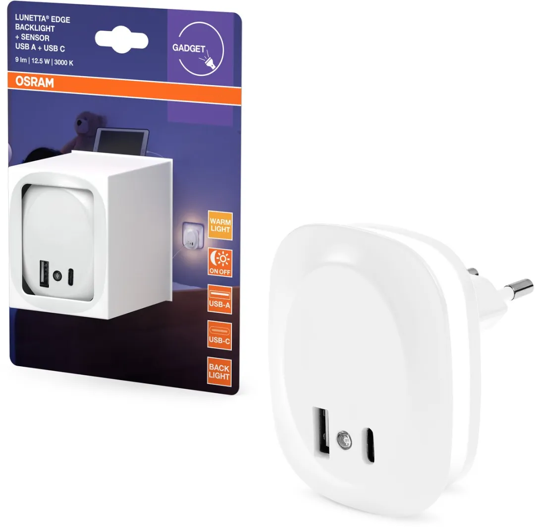 Osram Lunetta Edge Sensor 830 USB A C Nachtlamp - Wit 3000K - afbeelding 6 van 6