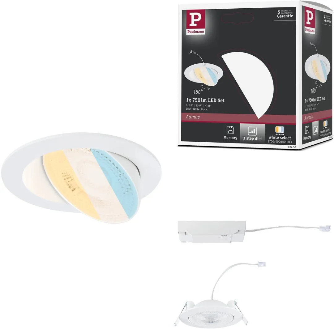 Paulmann LED-inbouwlamp White Select Aumus 105mm 5W 700lm