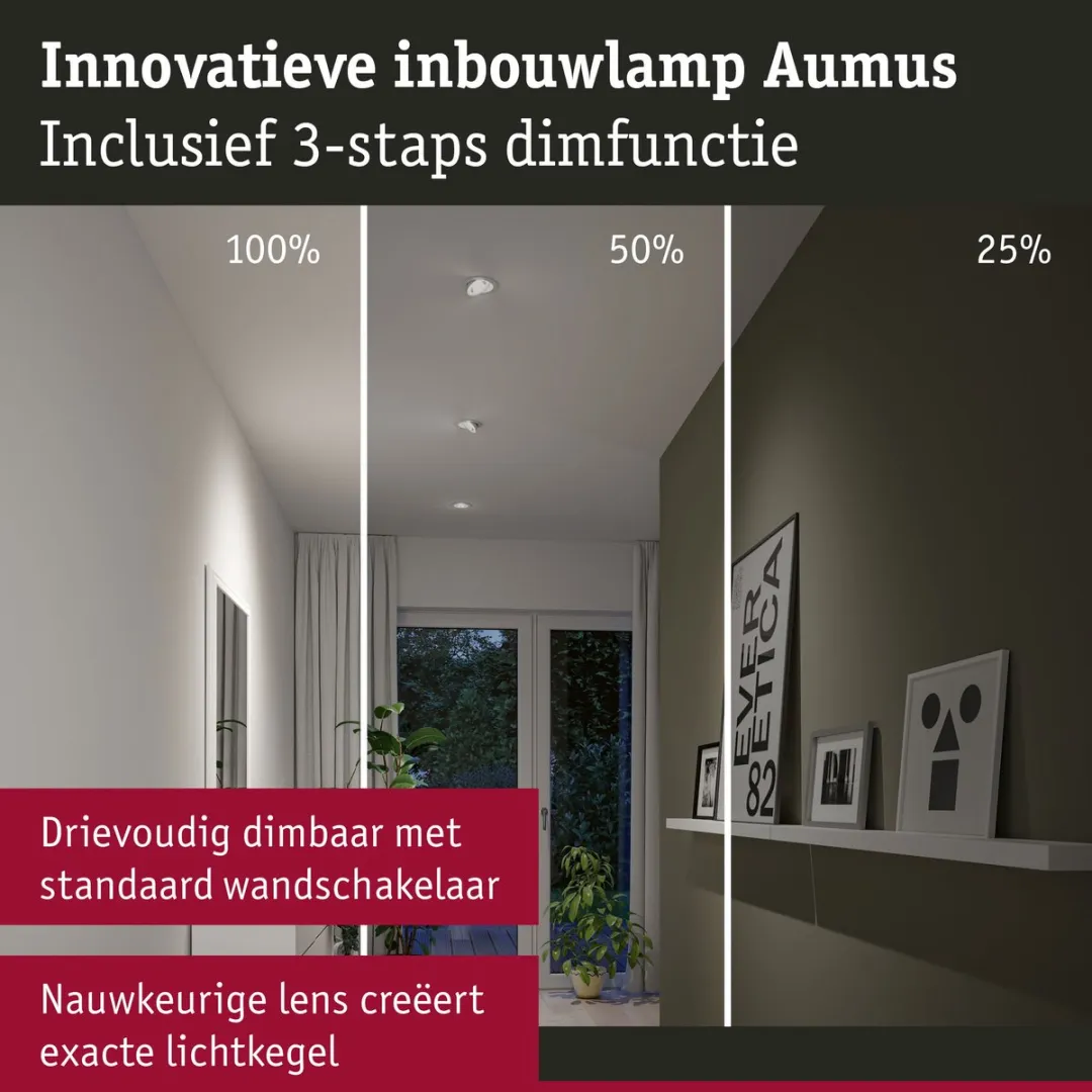 Paulmann LED-inbouwlamp White Select Aumus 105mm 5W 700lm - Wit - afbeelding 6 van 6
