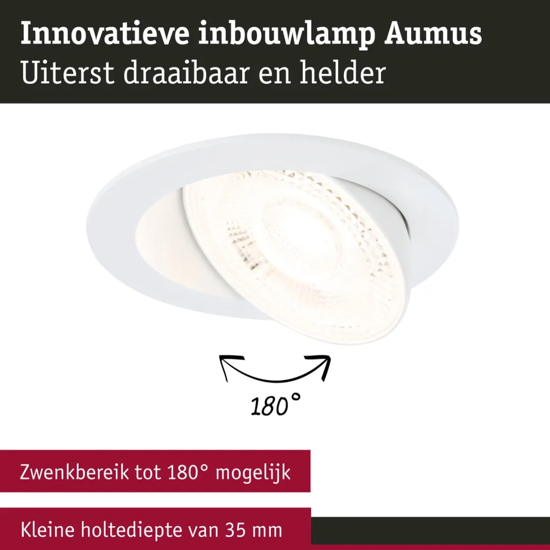 Paulmann LED-inbouwlamp White Select Aumus 105mm 5W 700lm - Wit