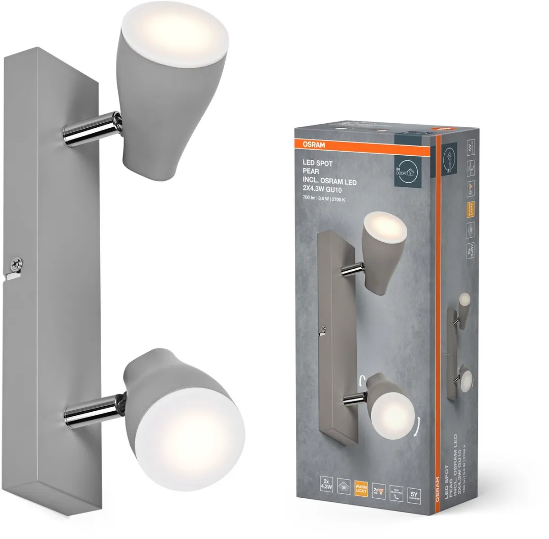 Osram LED Spot Pear Plafondspot 8,6W 420lm GU10 - Grijs