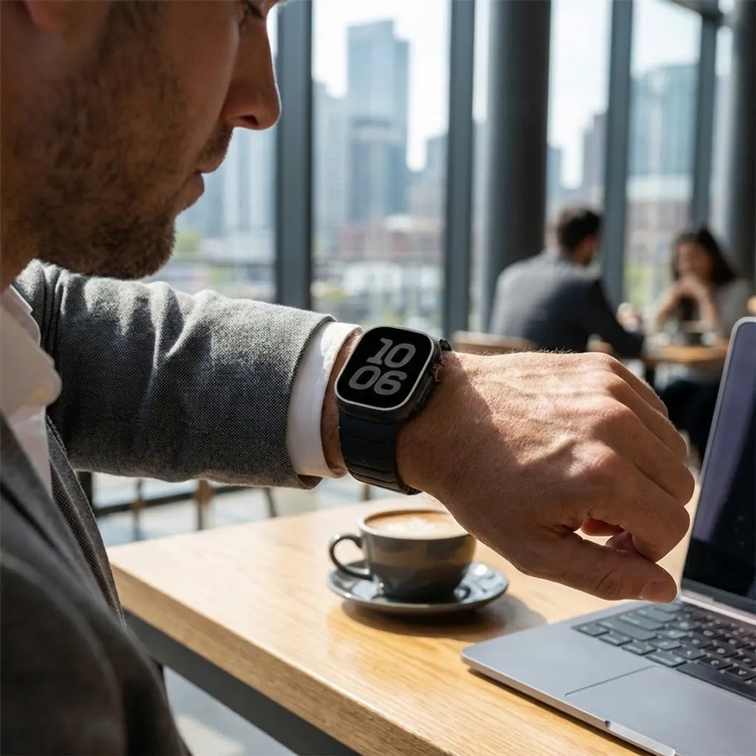 NUVEX Kolenzwart Siliconen Horlogebandje - Apple Watch 38-42mm