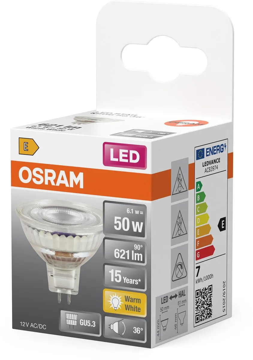 Osram LED STAR MR16 6.1W GU5.3 - Warm wit 2700K
