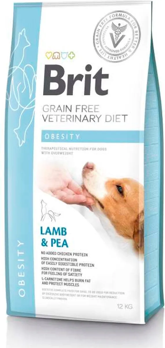 Brit Veterinary Diet Grain Free Obesity Hond 12kg