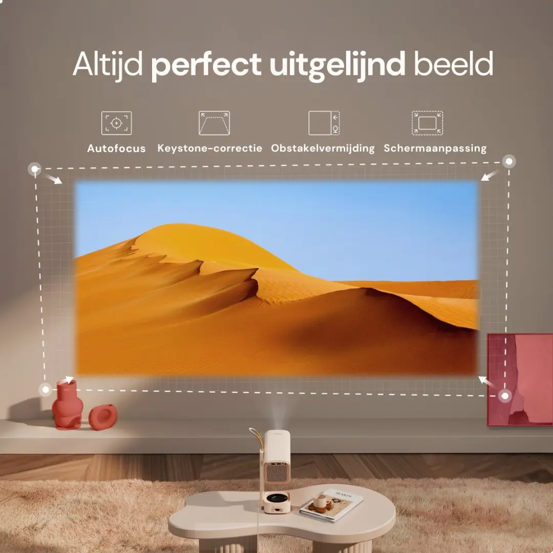 Yaber T1 Pro Mini Beamer Full HD - Beige - afbeelding 5 van 6