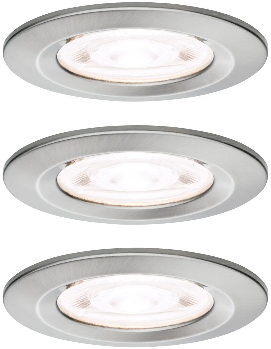 Paulmann Nova GU10 LED-inbouwlamp 3x4,9W 1650lm - 4000K Staal geborsteld