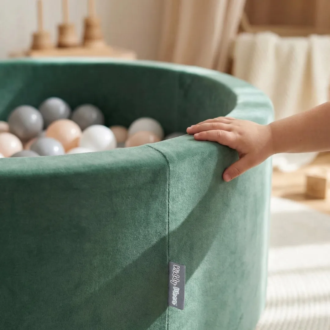 KiddyMoon Ballenbak Rond 90x30cm - 200 Stuks - Bosgroen