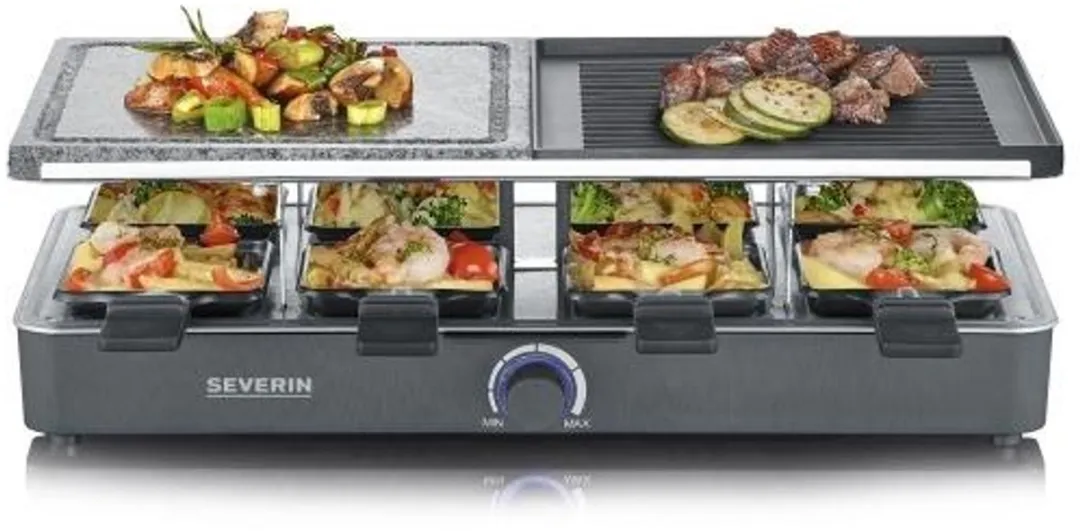 Severin Gourmetstel RG 2376 Raclette - 8 Pannen 1300W - Zwart