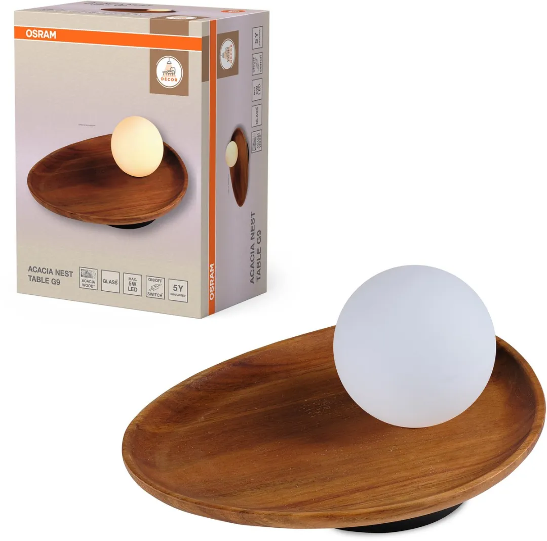 Osram Decor Acacia Nest Tafellamp - G9 - Hout Bruin