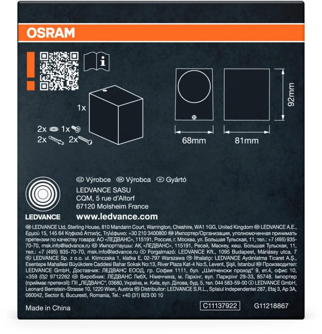 Osram ENDURA Classic Square Down Wandlamp Wit - GU10 - IP44 - afbeelding 6 van 6
