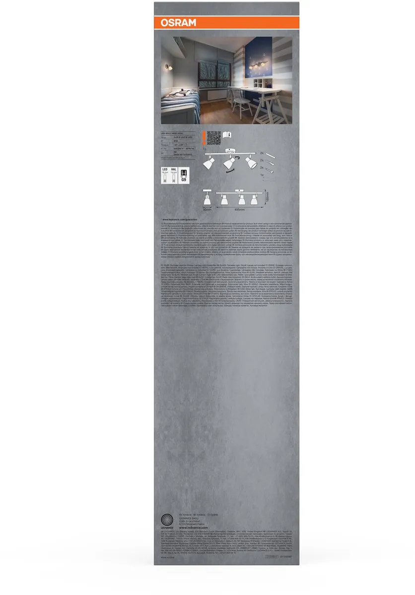 Osram LED Spot Vase Plafondspot 3xG9 - Geborsteld nikkel - afbeelding 6 van 6