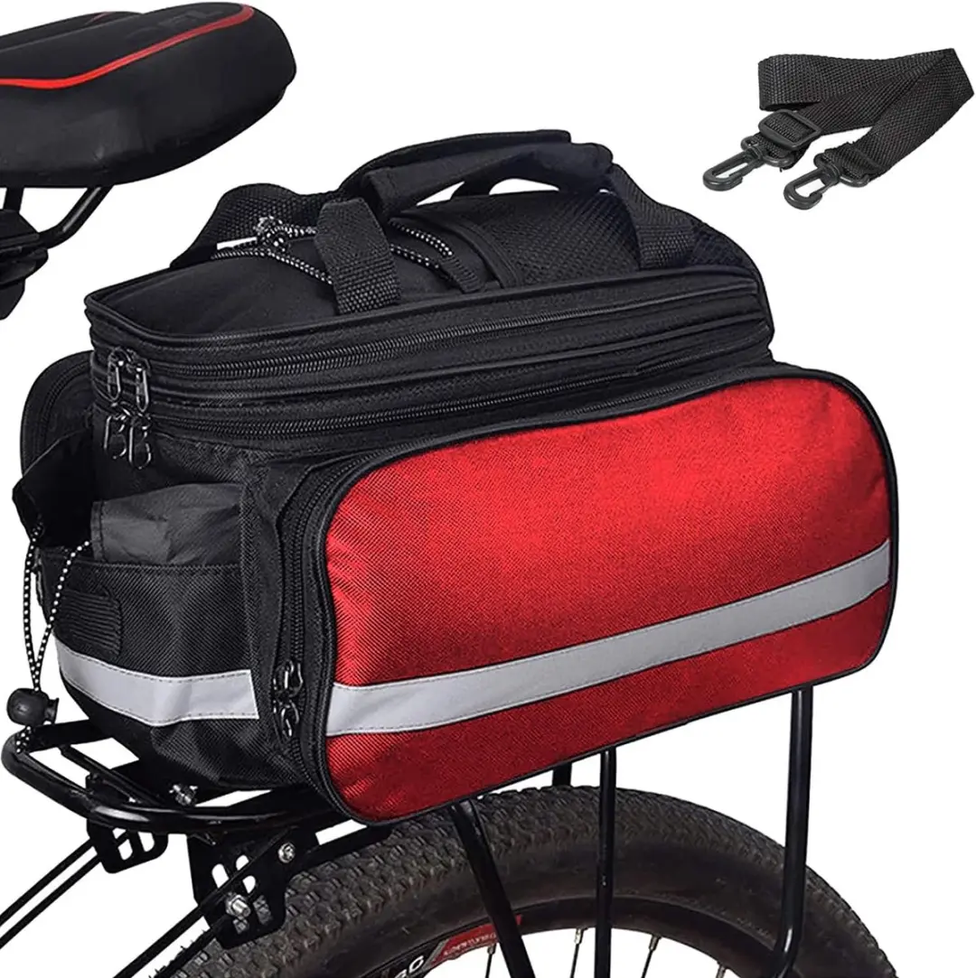 Fietstas Bagagedrager - Grote Zadeltas - Veilig Vervoeren - Waterdicht Nylon Materiaal - 27 Liter Volume - Rood