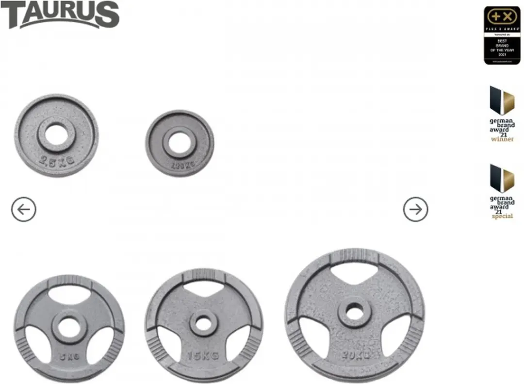 Taurus gelakte 50 mm halterschijven