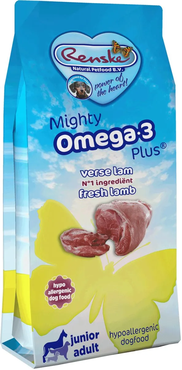 Renske Mighty Omega Plus Hondenvoer Lam 12kg
