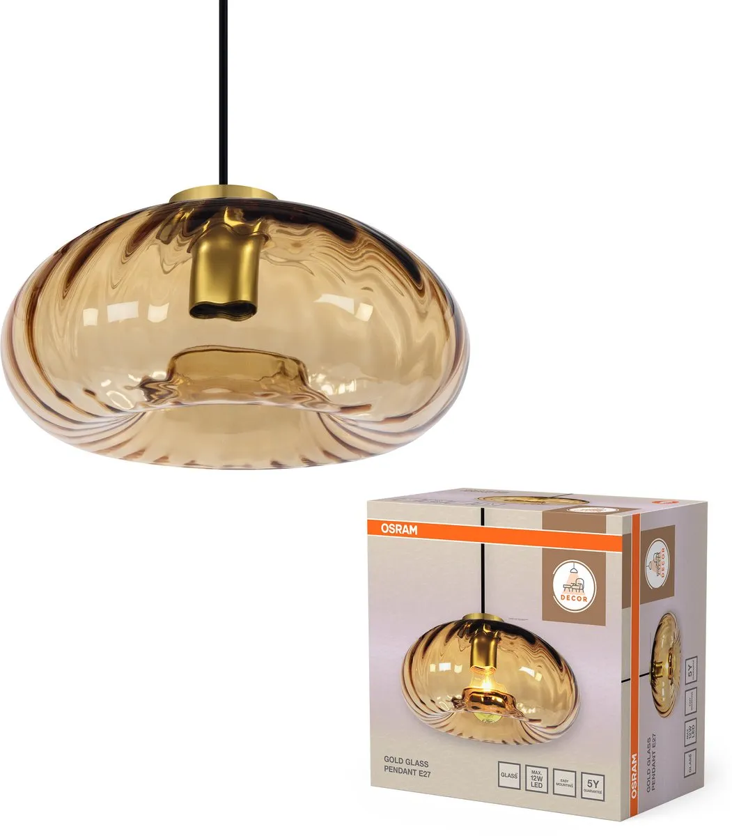 Osram Decor Goudglas Hanglamp E27 - 280mm - Amber/Goud