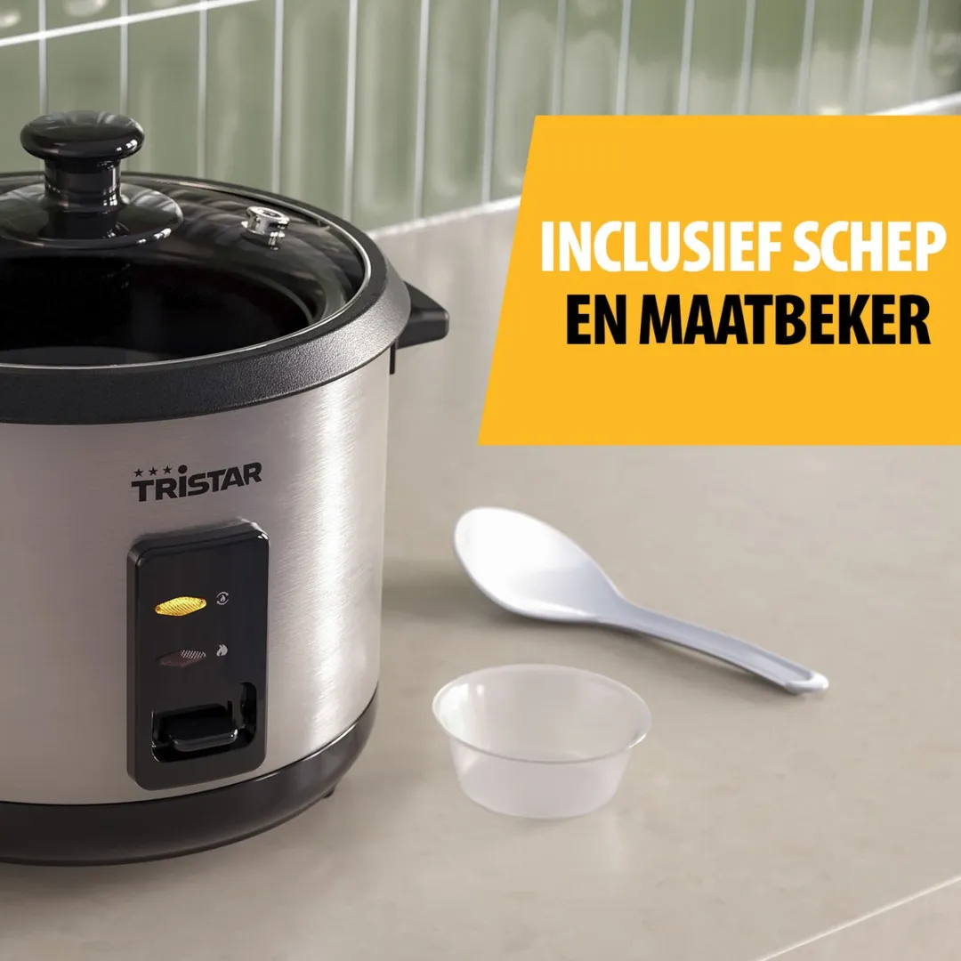 Tristar RK-6147 Rijstkoker 1.5L - 8 Personen - RVS - afbeelding 6 van 6
