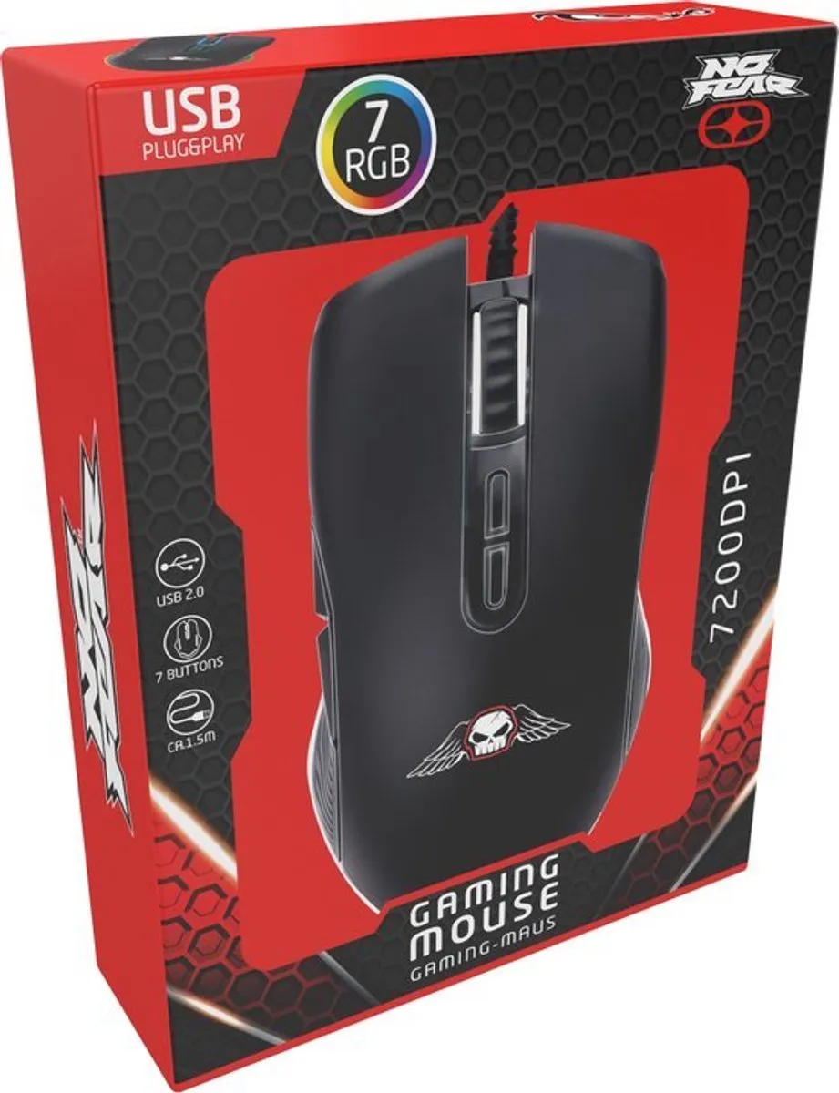 Grundig No Fear Gaming Muis 7200DPI - Zwart