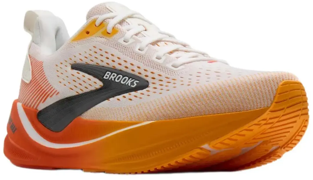 Brooks Ghost Max 4 Hardloopschoenen - Wit/Oranje - 41 - afbeelding 2 van 4