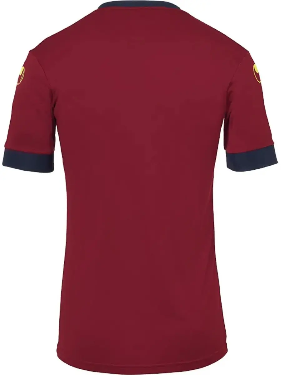 Uhlsport Offense 23 Shirt Korte Mouw Heren - Bordeaux / Marine / Fluogeel | Maat: 2XL - afbeelding 3 van 6