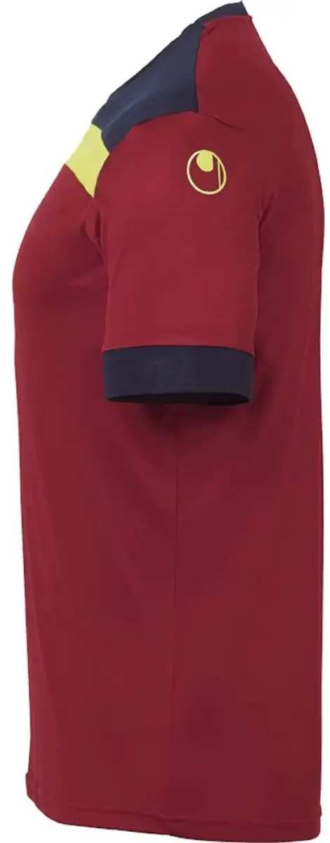 Uhlsport Offense 23 Shirt Korte Mouw Heren - Bordeaux / Marine / Fluogeel | Maat: 2XL - afbeelding 4 van 6
