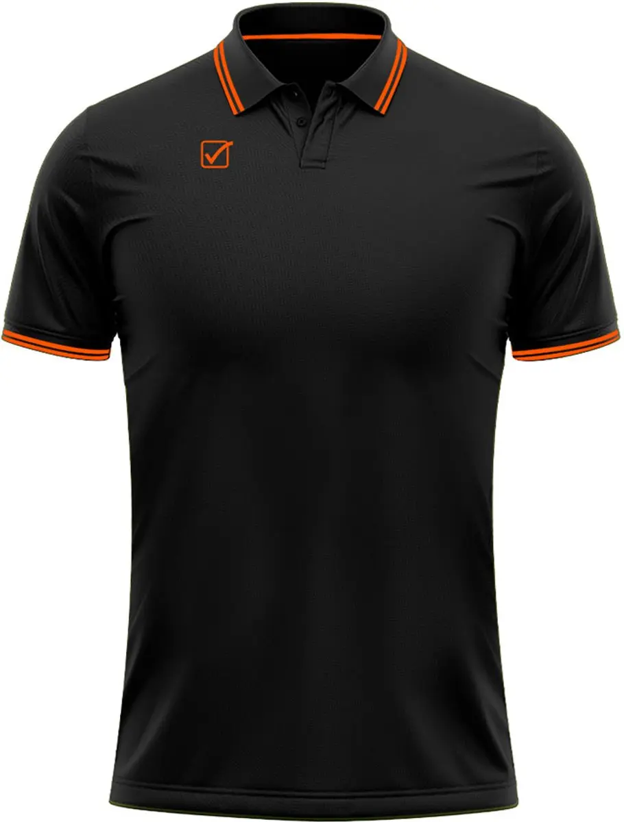 Givova Action Poloshirt Korte Mouw - Zwart/Fluor Oranje - L - afbeelding 2 van 3