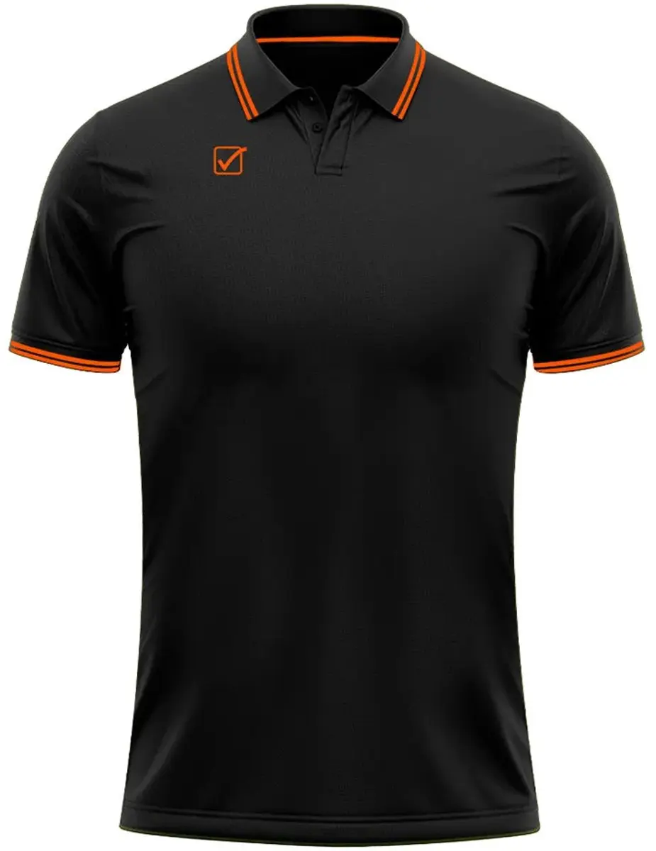 Givova Action Poloshirt Korte Mouw - Zwart/Fluor Oranje - L - afbeelding 3 van 3