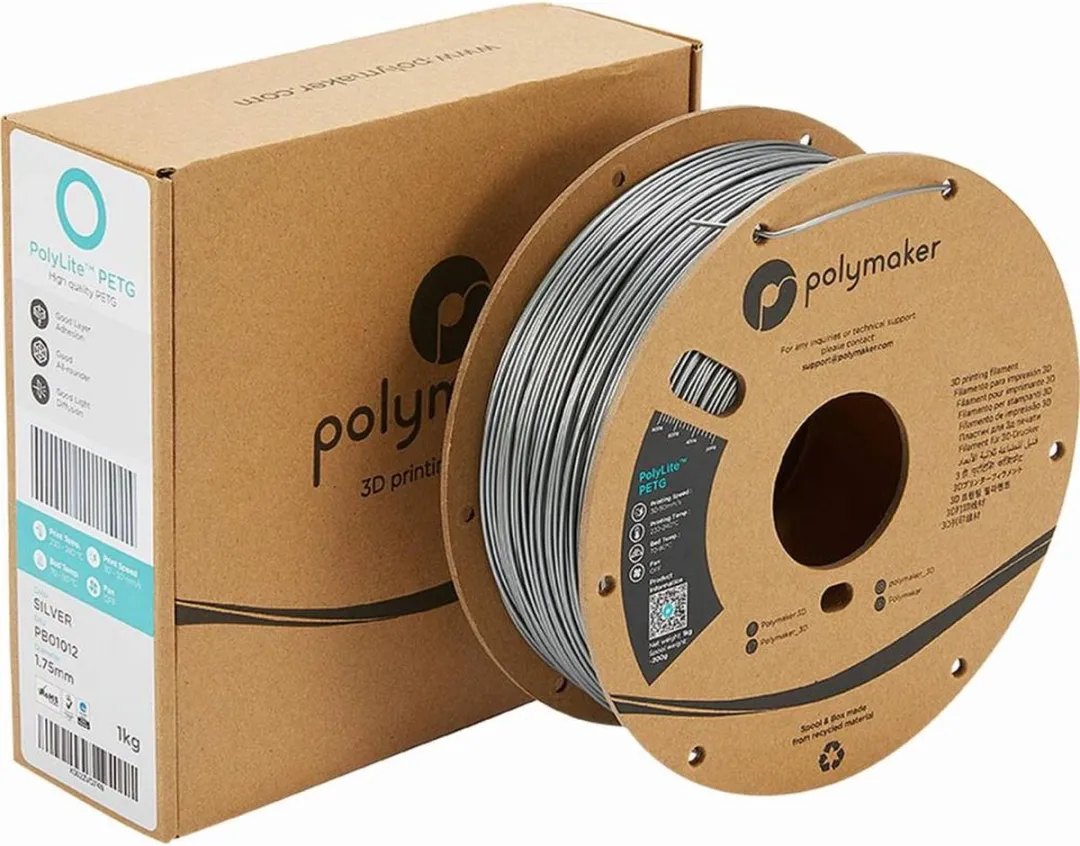 Polymaker PolyLite PETG Filament 1.75mm 1000g - Zilver