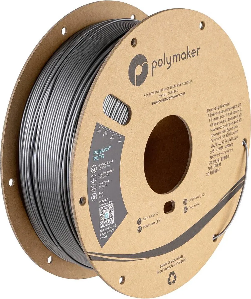 Polymaker PolyLite PETG Filament 1.75mm 1000g - Zilver