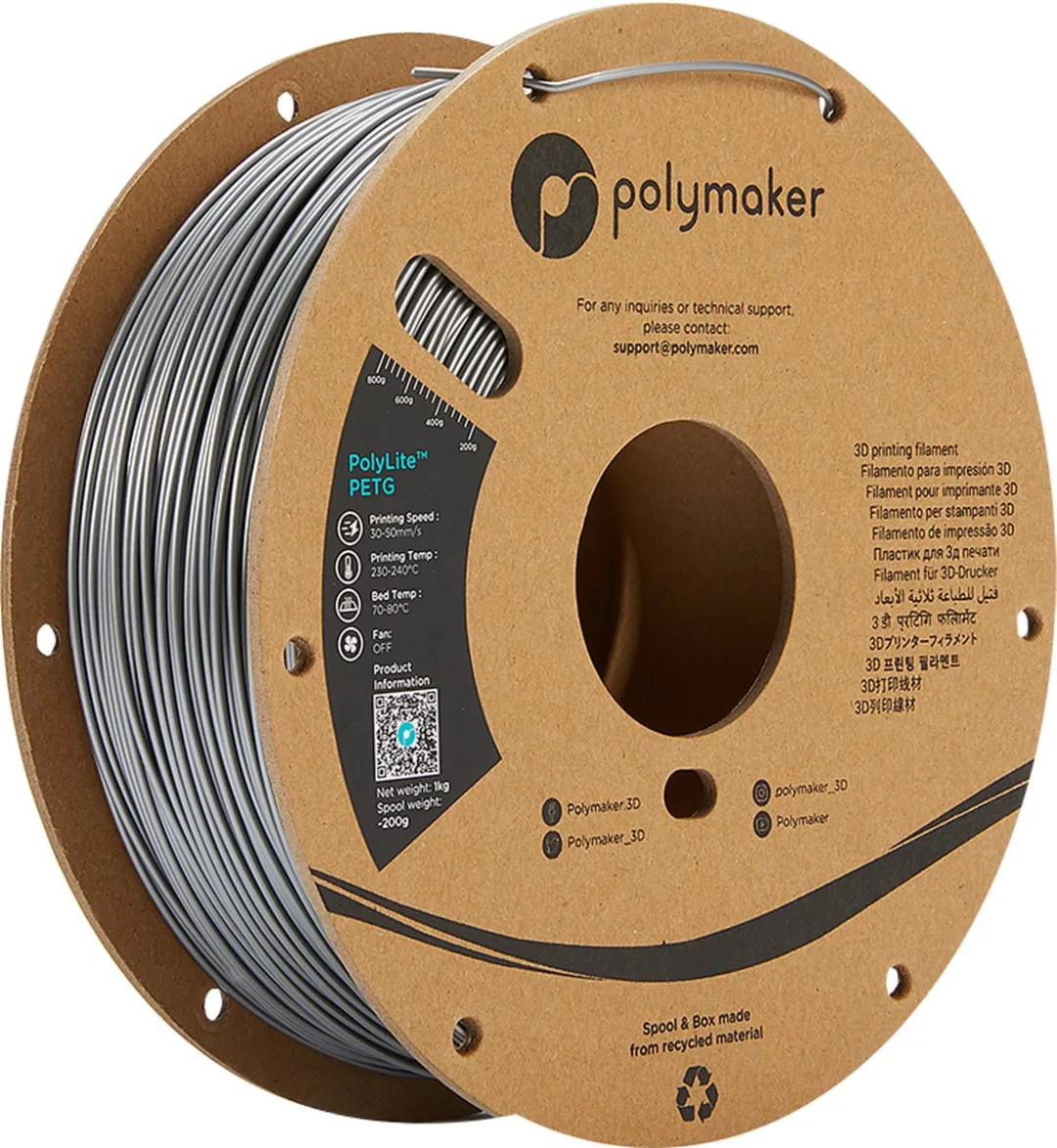 Polymaker PolyLite PETG Filament 1.75mm 1000g - Zilver