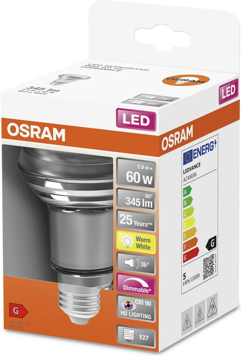 Osram LED Reflector E27 5.9W Warmwit - Ø8cm