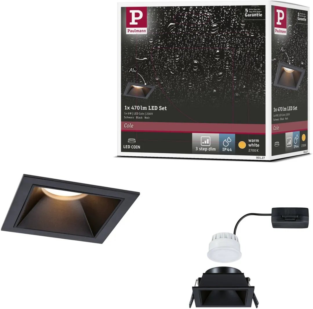 Paulmann LED Inbouwlamp Cole Coin 6W 470lm 2700K