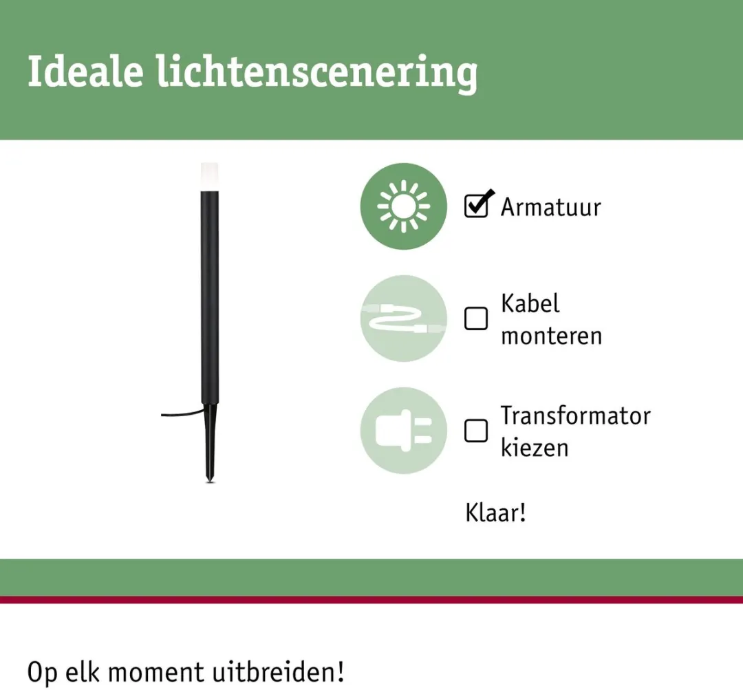 Paulmann Plug & Shine Flarea LED-bolderlamp 3000K 3,6W - Zwart