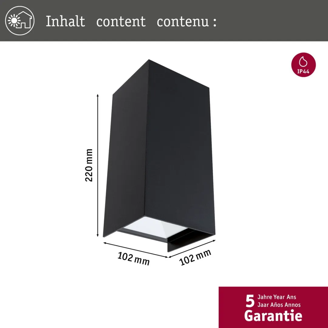 Paulmann LED Wandlamp Flame IP44 Antraciet 2x5,8W 540lm - afbeelding 6 van 6