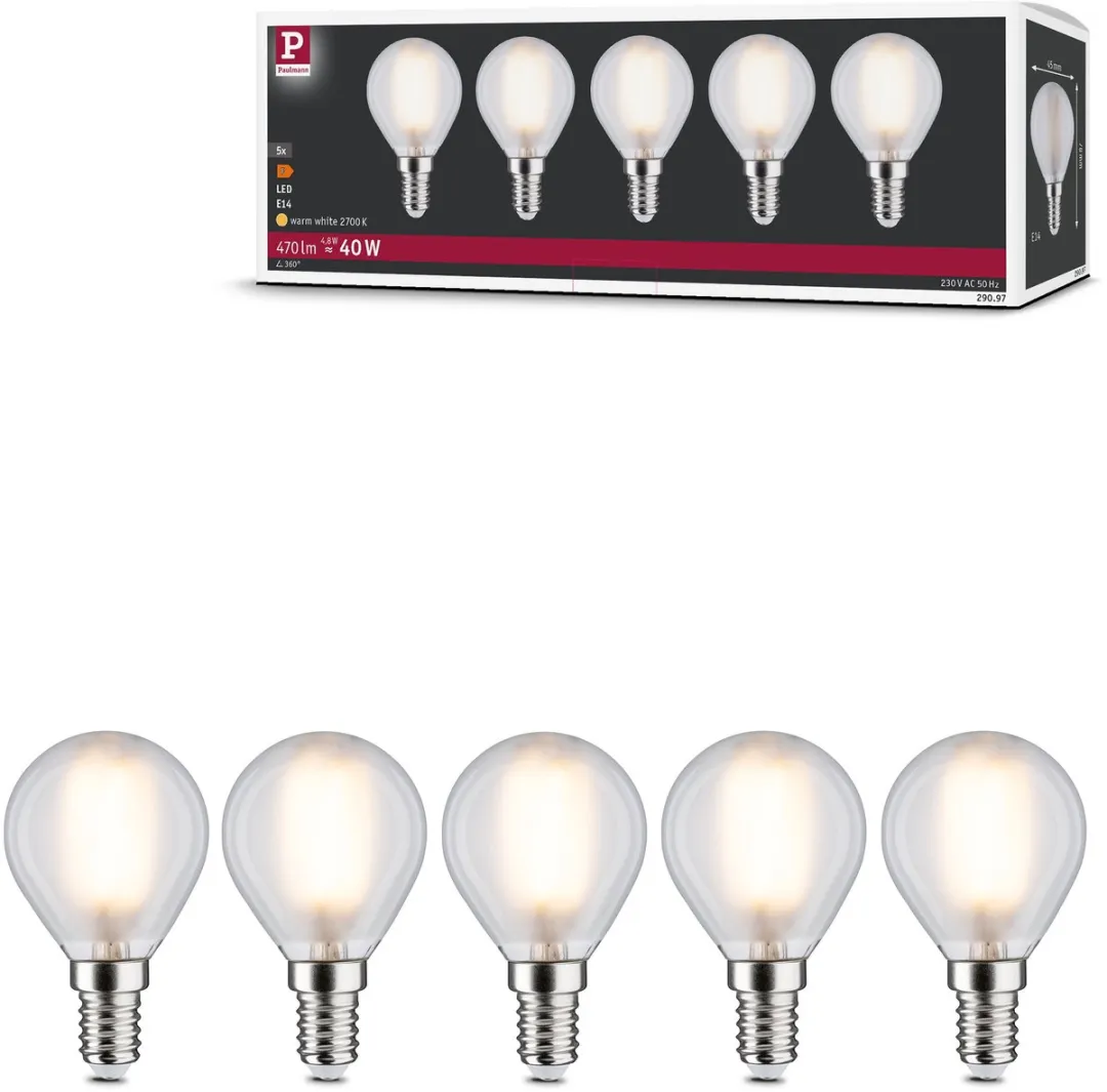 Paulmann Filament LED Kogellamp E14 5x470lm 2700K Mat
