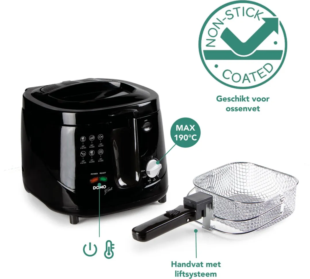 Domo B-Smart DO461FR Frituurpan 2,5L - 1800W - Zwart