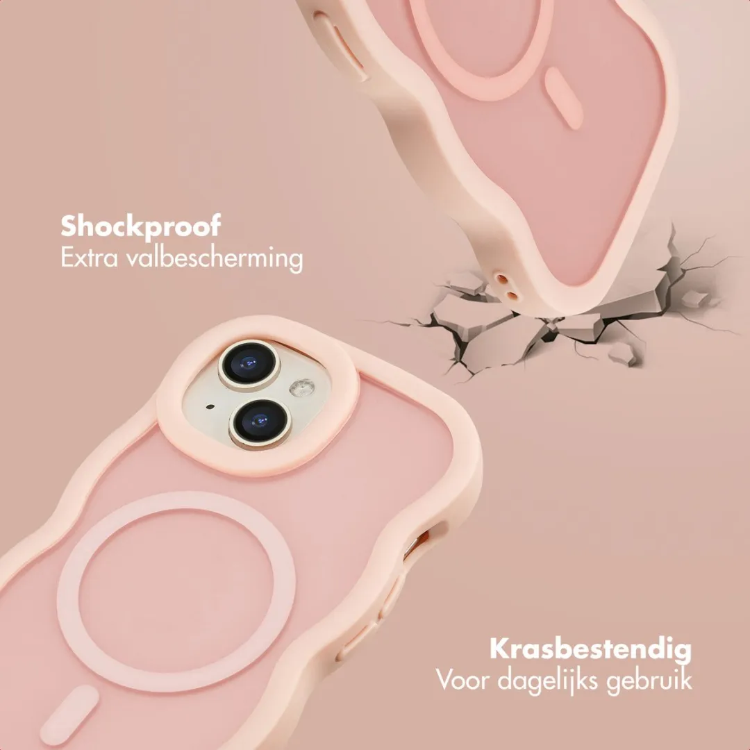 Selencia Wavy Case iPhone 15 - Roze