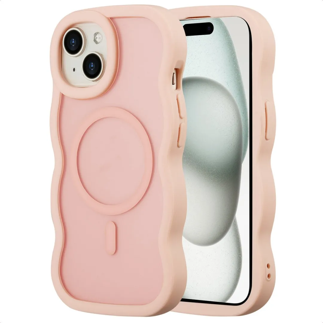 Selencia Wavy Case iPhone 15 - Roze