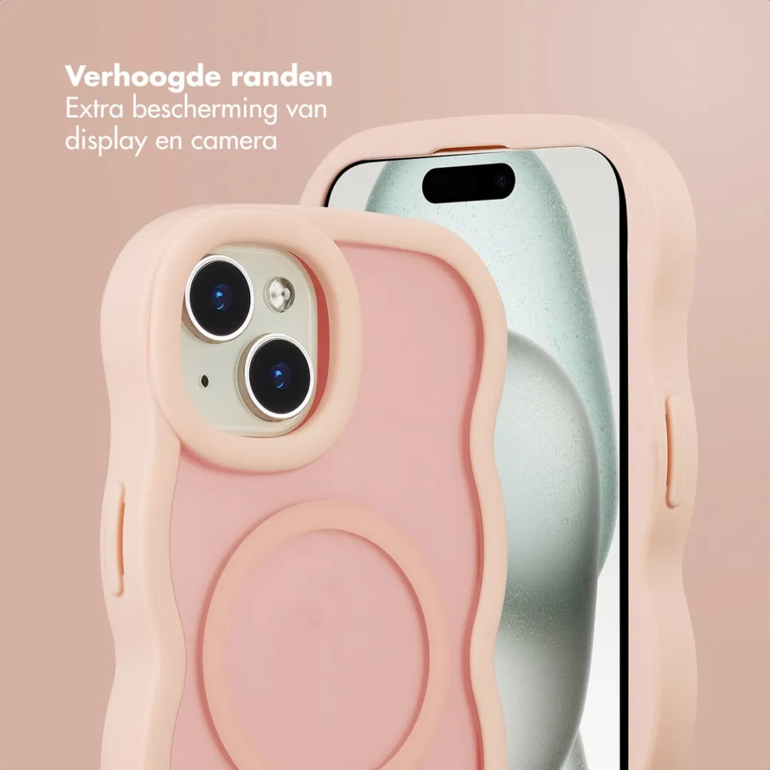 Selencia Wavy Case iPhone 15 - Roze