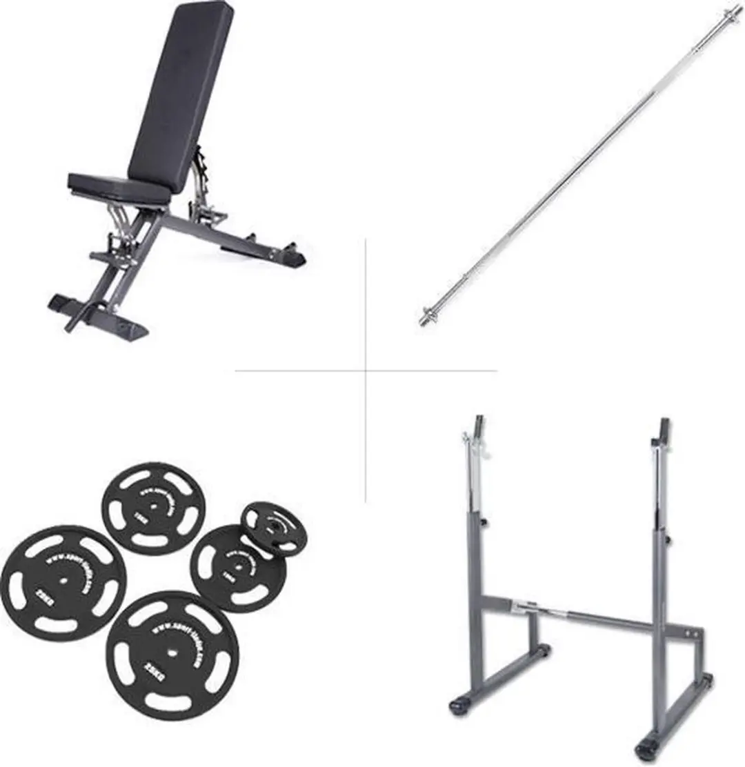 Taurus halterbank B900 + lange halterrek + 75 kg set