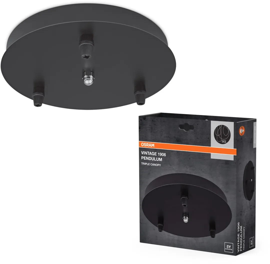 Osram Vintage 1906 PenduLum Triple Canopy Round - 200cm - Zwart