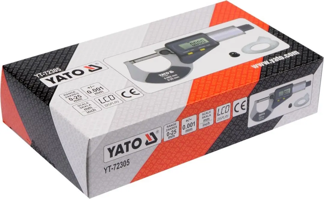 Yato - Digitale Micrometer - 0-25mm - LCD Display - afbeelding 6 van 6