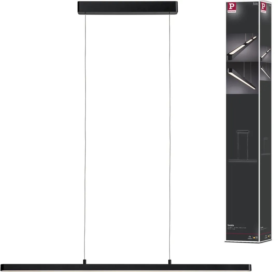 Paulmann Lento LED Hanglamp - 2 Lichtpunten - 42W - Warmwit 2700K - Zwart Mat