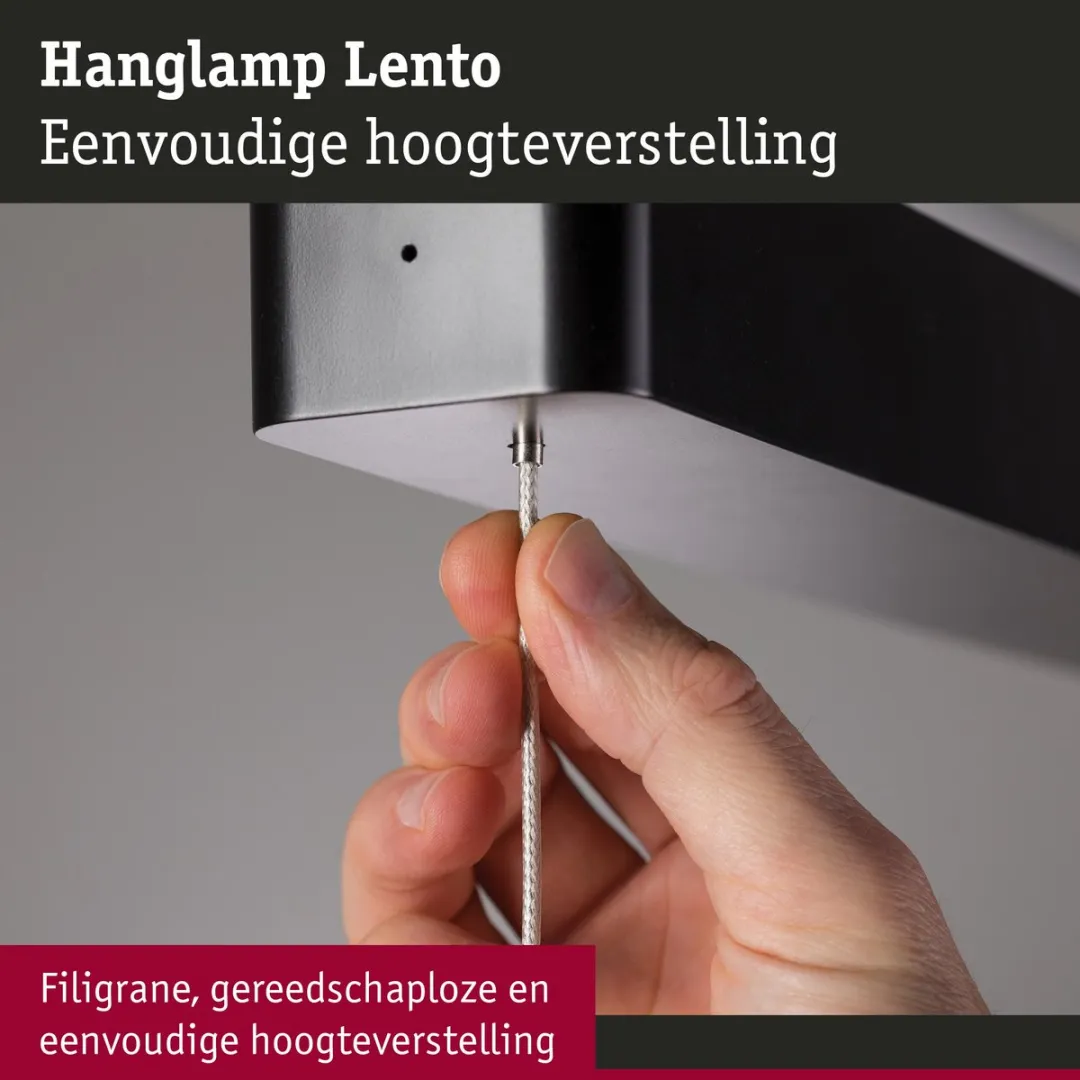 Paulmann Lento LED Hanglamp - 2 Lichtpunten - 42W - Warmwit 2700K - Zwart Mat